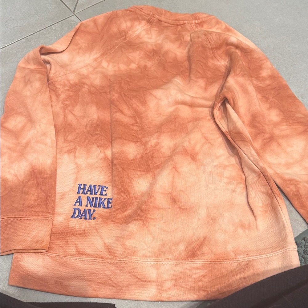 Nike Sportswear Have A Nike Day Tie Dye Crewneck Sweatshirt in Crimson Bliss - Picture 7 of 7